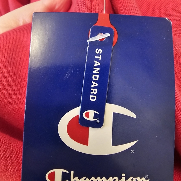 Red Champion Women's C Banner Standard Pullover Hoodie - Picture 7 of 12